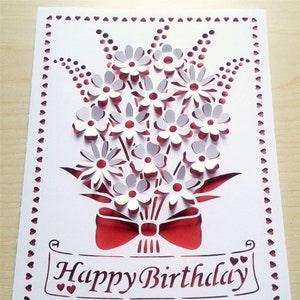Pop Up Happy Birthday, Happy Anniversary, Happy Mother's Day, Greeting Card SVG-bestanden voor Silhouette en Cricut.