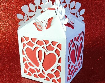 Single piece box with interior color. Happy Valentine's Day, Happy Mother's Day SVG files.