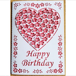 Pop Up two layers Happy Birthday, Anniversary, Mother's Day, Valentine's Day, Love You Mom, Greeting Card SVG files for Silhouette & Cricut.