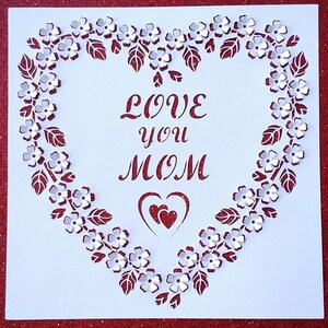 Pop Up Love You Mom, Home Sweet Home, Family Is Love, Heart blank SVG files for Silhouette and Cricut. Clipart PNG transparent included.