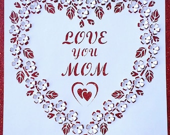 Pop Up Love You Mom, Home Sweet Home, Family Is Love, Heart blank SVG files for Silhouette and Cricut. Clipart PNG transparent included.