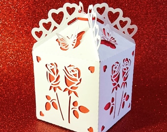 Box single piece with interior color. Happy Valentine's Day, Happy Mother's Day SVG files.