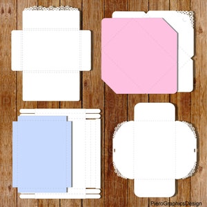 Envelopes for greeting cards, Pop Up or NOT. Four types of envelopes.