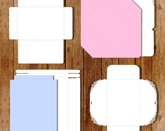 Envelopes for greeting cards, Pop Up or NOT. Four types of envelopes.