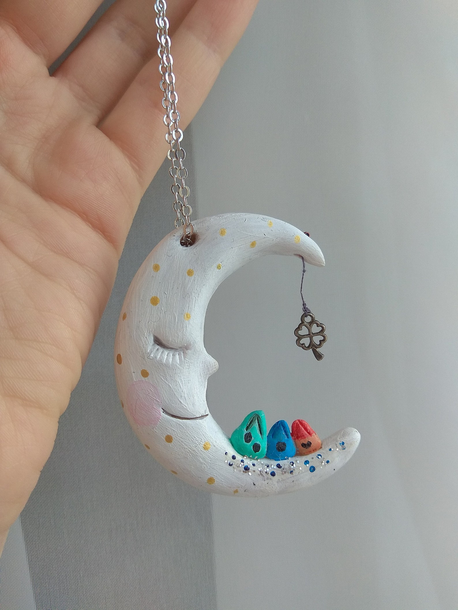 Polymer Clay Moon Cozy Home Decoration The Moon Clay Etsy