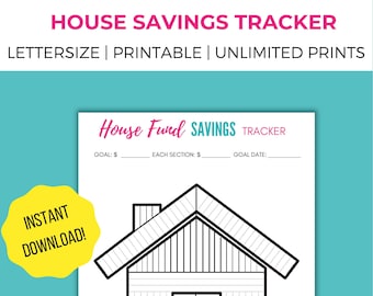 Home Down Payment Savings Tracker Printable (Digital Download)