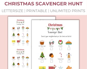 Christmas Scavenger Hunt Game, Printable Holiday Party (Digital Download)