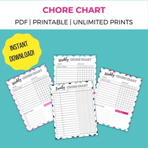 Weekly Chores Chart, Family Chore Chart, Responsibility Chart, Chore Chart Ideas, Printable Chore Charts, Chore chart for kids, Chore lists