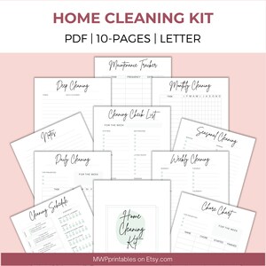 Cleaning Schedule Printable, Cleaning Schedule Template, Printable Weekly Cleaning Schedule And Checklist, Monthly Cleaning Schedule Tracker