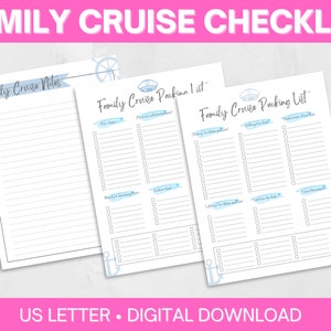 Family Cruise Packing List: Printable Cruise Planner (Digital Download)