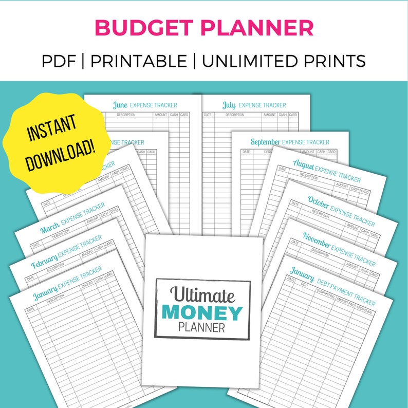 Monthly Budget Planner printable Budget Planner Household Budget