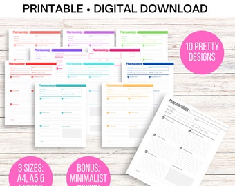 Pharmacology Notes Template: Nursing Student Medication Sheet (Printable PDF)