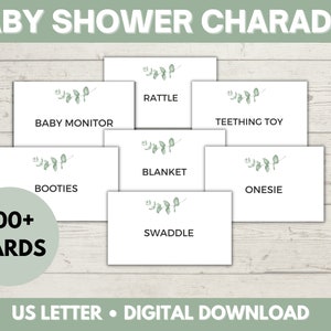 Baby Shower Charades Game: 104 Printable Cards (Digital Download)