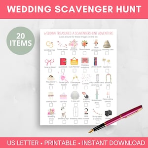 Scavenger Hunt Wedding, Kids Scavenger Hunt, Kids Wedding Activity, Kids Treasure Hunt, Children Wedding Fun