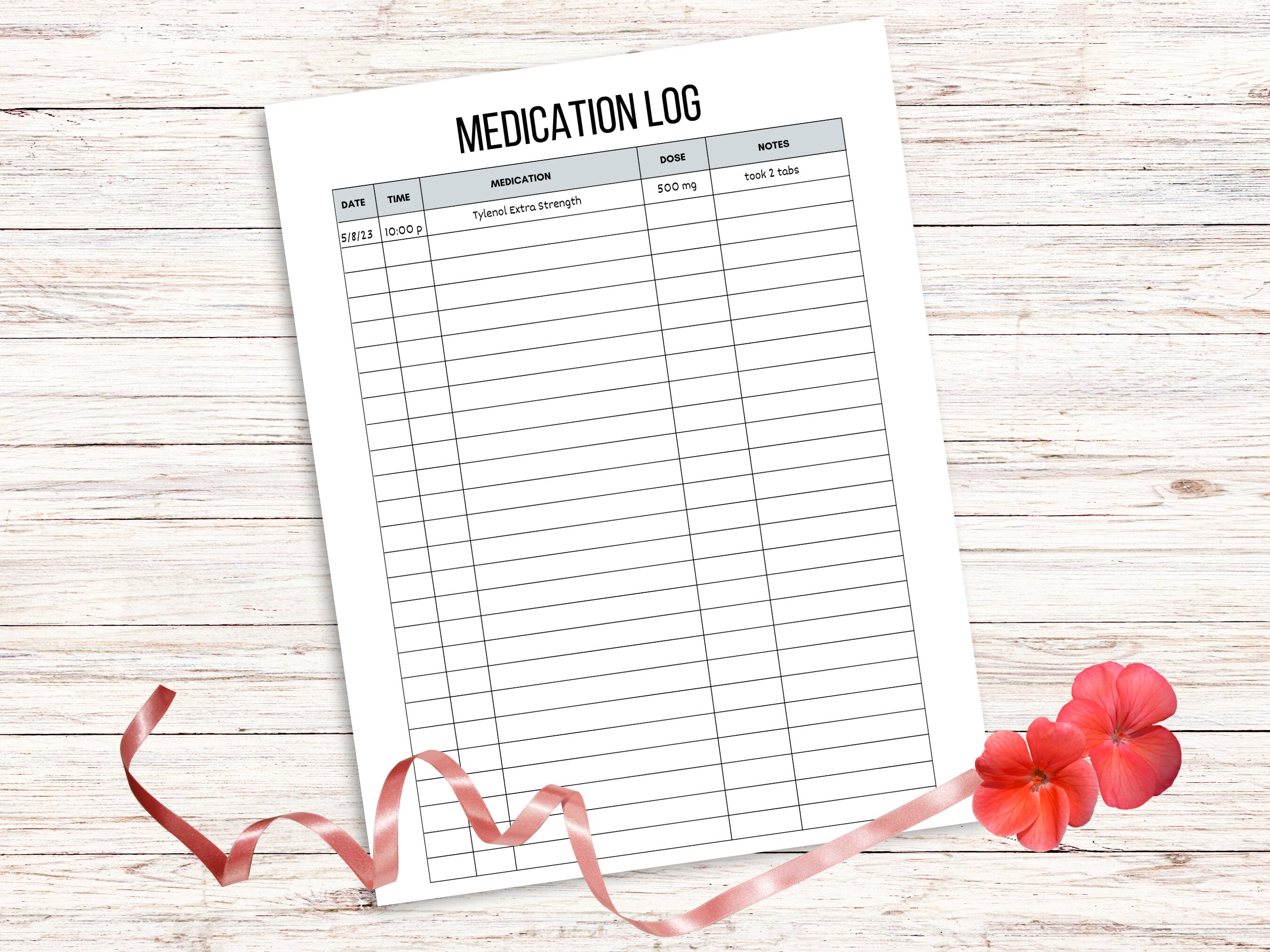 Medication Tracker, Editable Medication List, Medication Log ...