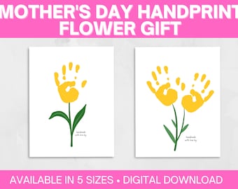 Mother's Day Handprint Flower Craft: DIY Keepsake Gift (Digital Download)