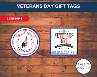 Veterans Day Gift Tag Printable: Thank You Military (Digital Download)