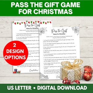 Christmas Pass das Geschenkspiel, Pass The Holiday Geschenkspiel, Weihnachtsspiel für Erwachsene, Familienspiel Spiel, Instant Download