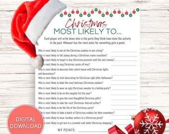 Christmas Party Game: Most Likely To (Digital Download)