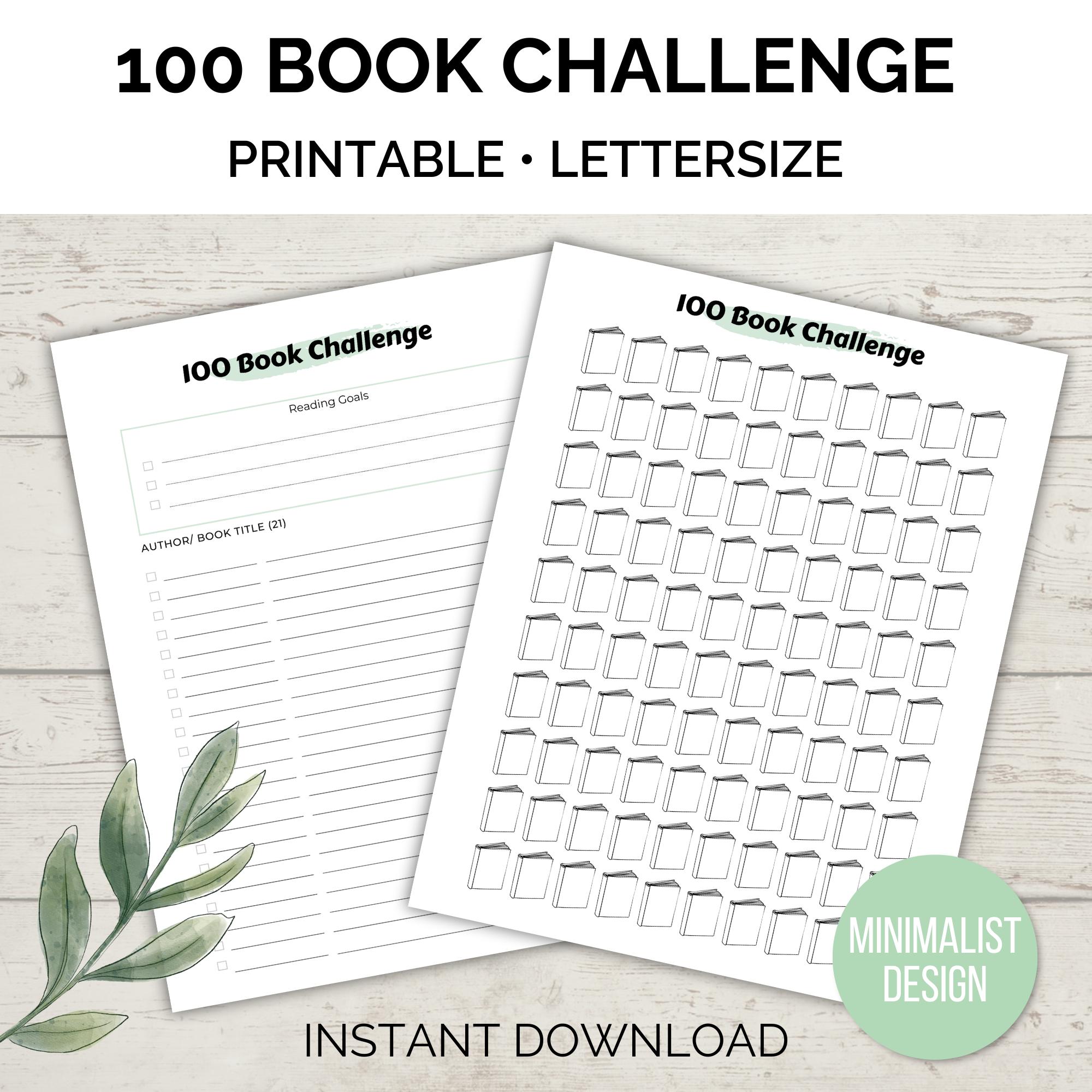 100 Book Challenge Printable: Adult Reading Log (PDF) - Etsy