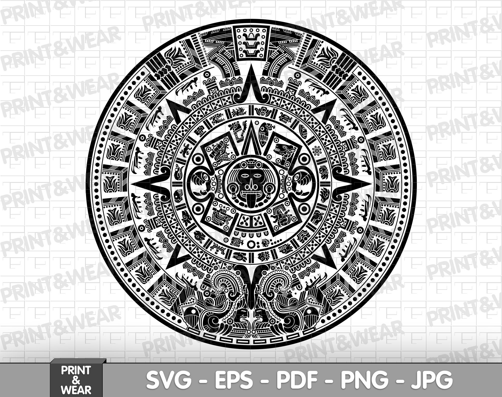 Aztec Calendar SVG Aztec Calendar SVG
