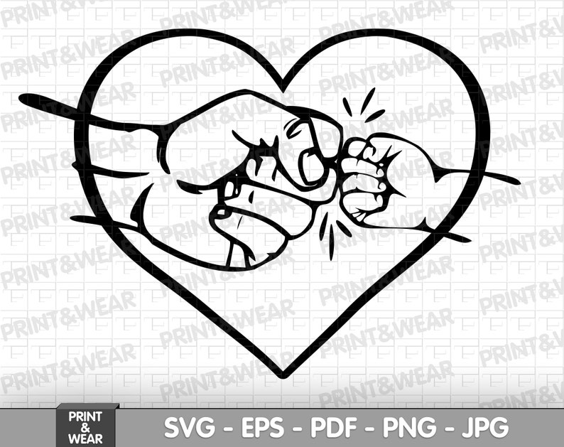 Fist bump svg Father and child svg Father and son Father ...