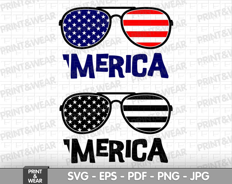 Download American Flag in Sunglasses svg Merica svg July 4th svg | Etsy