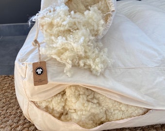 Wool Stuffing  | 100% Natural Washed English Suffolk Sheep Wool Filling | Loose Balled Wool | Pillows, Pouffes, Toy Filler, Pet Bed Filler