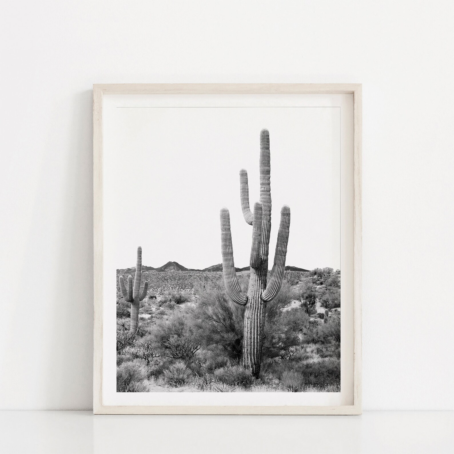 Black And White Set Of 2 Prints Desert Wall Art Set Western | Etsy