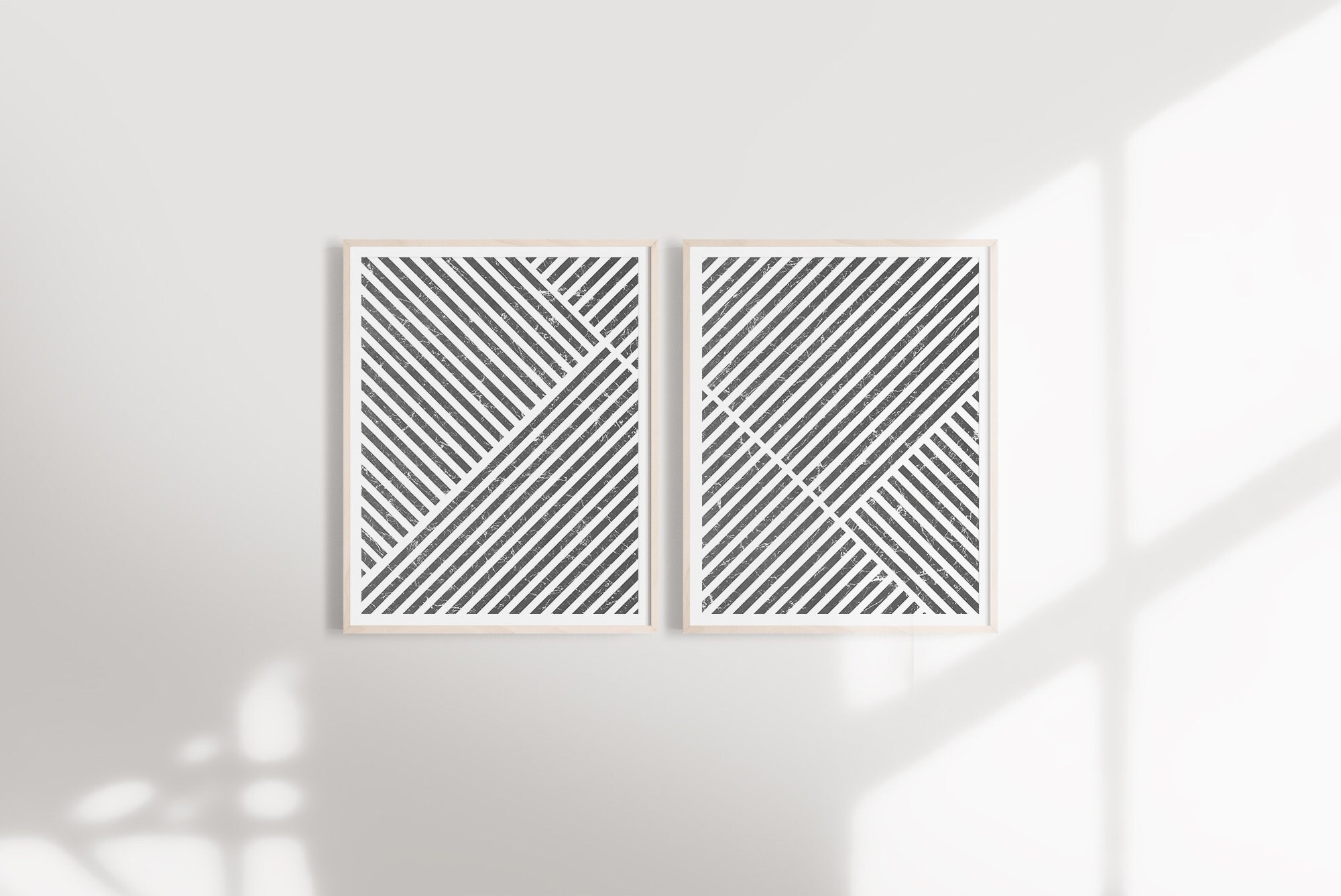 Minimalist Set Of 2 Prints Printable Wall Art Scandinavian Etsy