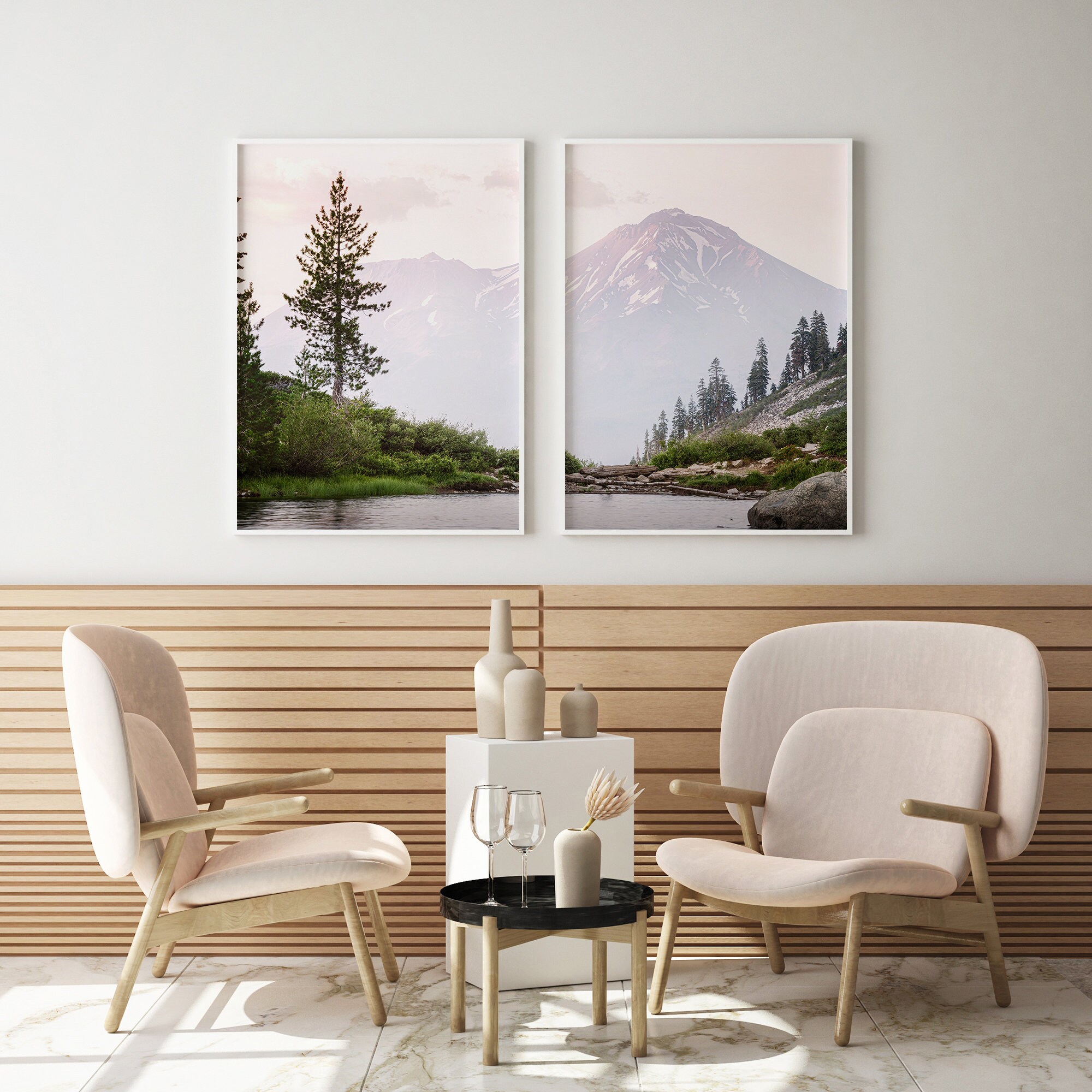 2 Piece Print Nature Wall Art Landscape Print Mountain Wall | Etsy