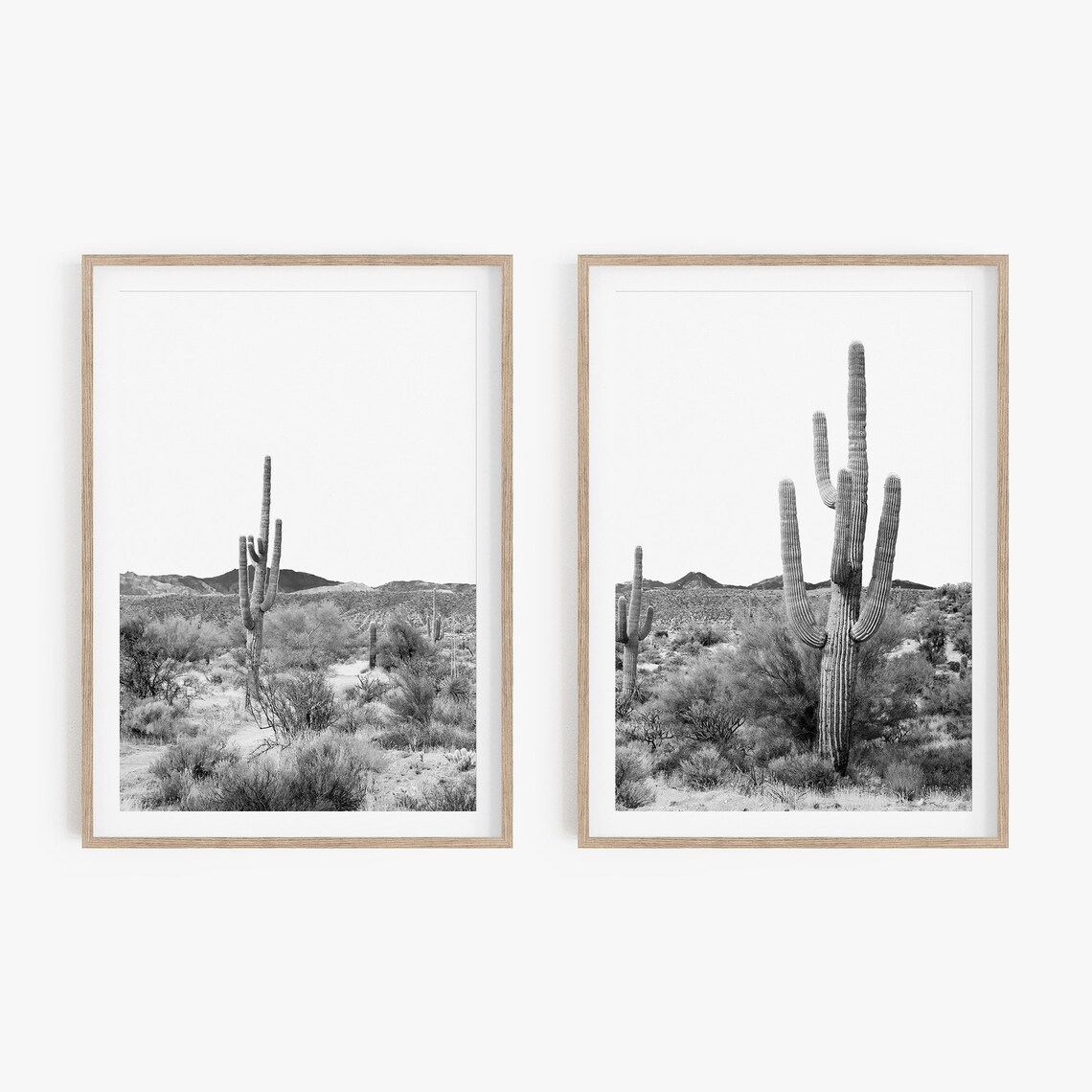 Black And White Set Of 2 Prints Desert Wall Art Set Western | Etsy