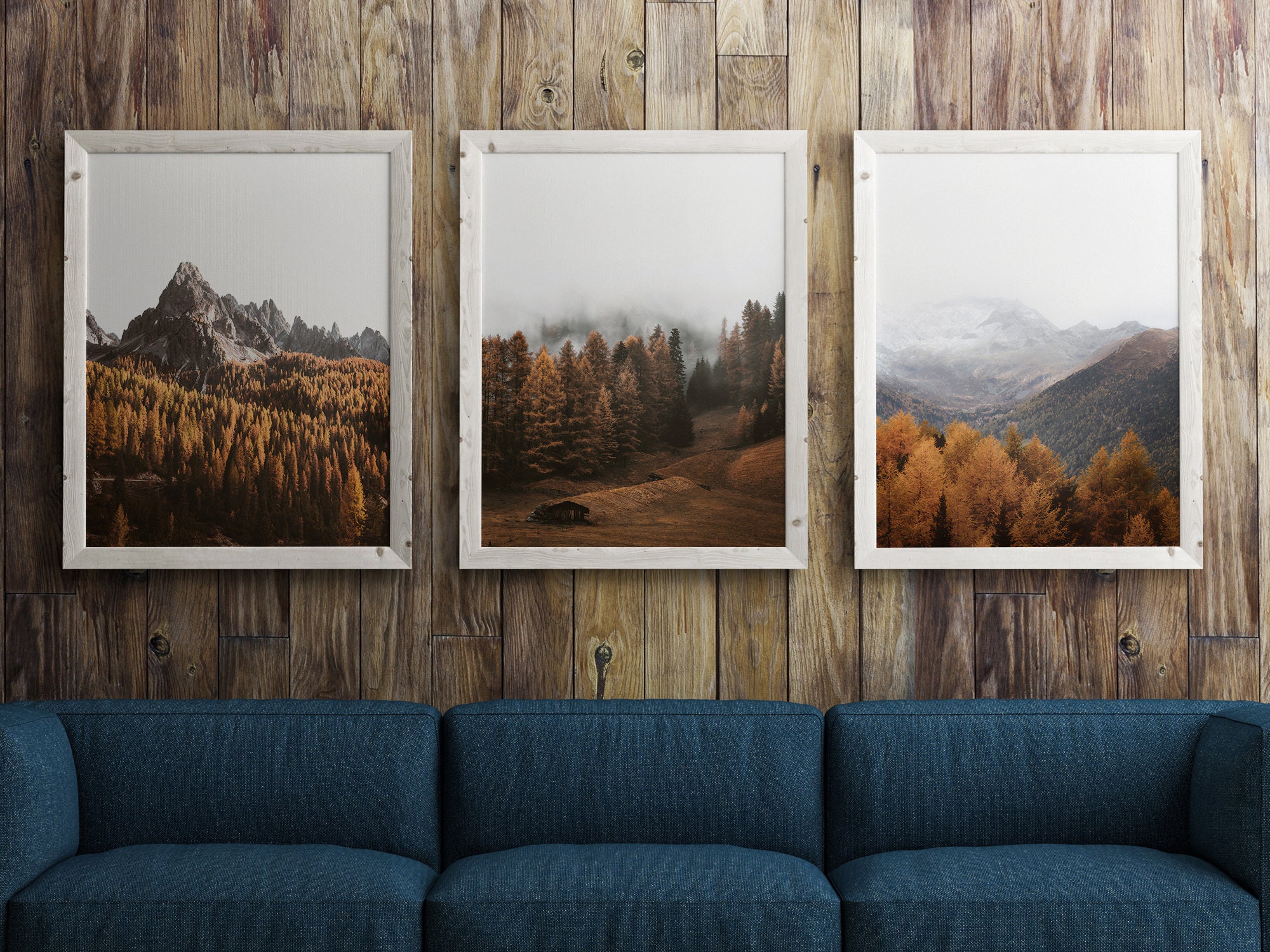 Mountain Wall Art Forest Prints Set Of 3 Wall Art Mountain Etsy
