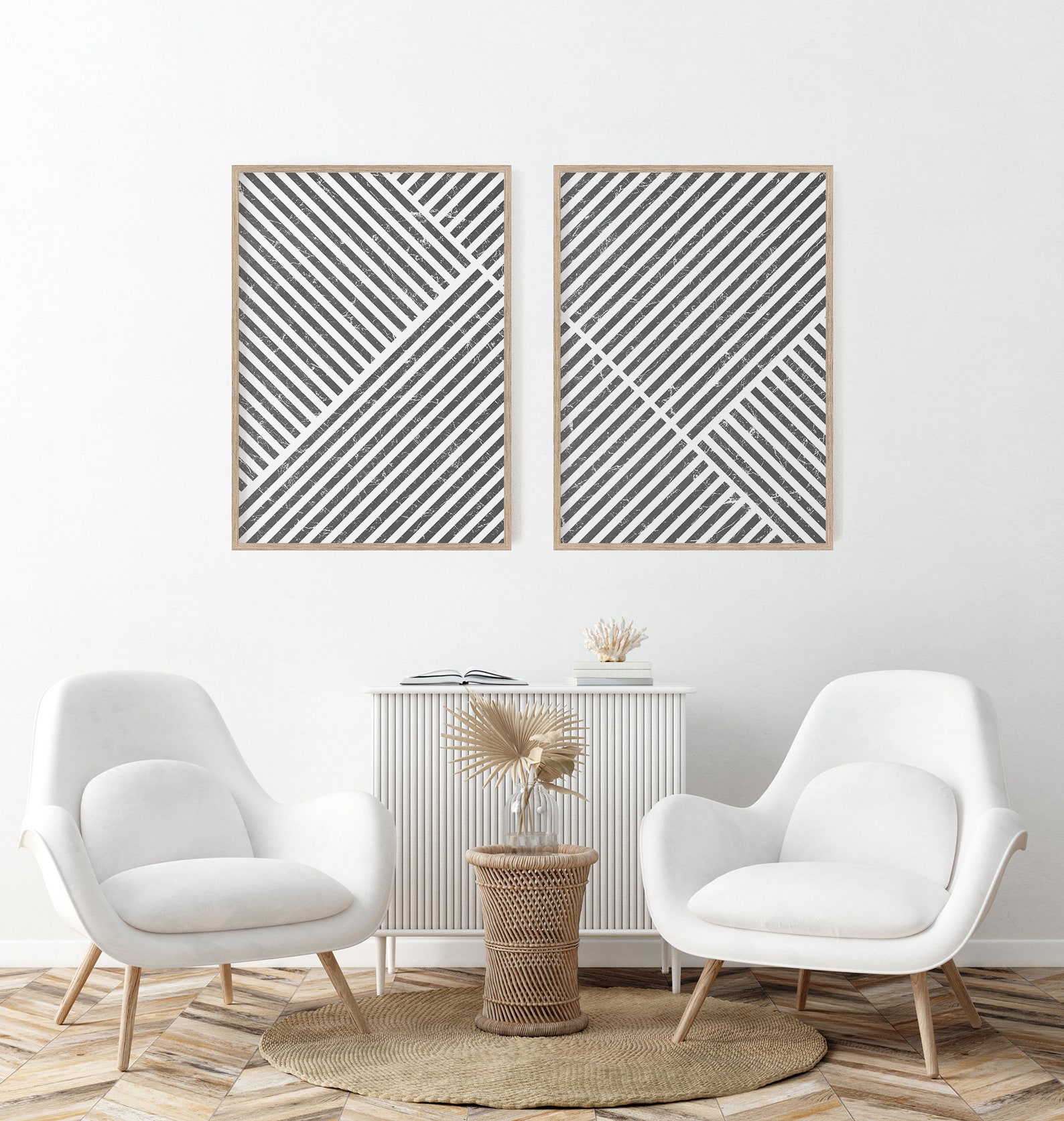 Minimalist Set Of 2 Prints Printable Wall Art Scandinavian Etsy