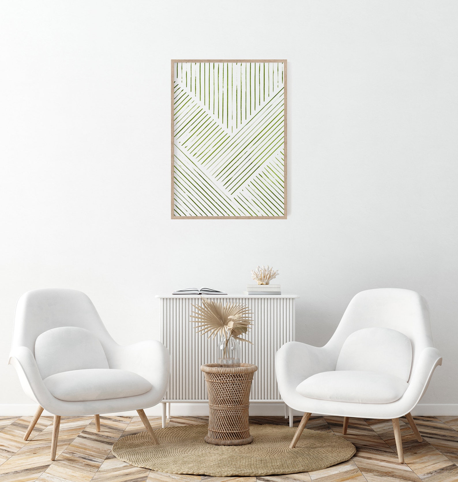 Olive Green Abstract Line Art Print Abstract Wall Art Etsy