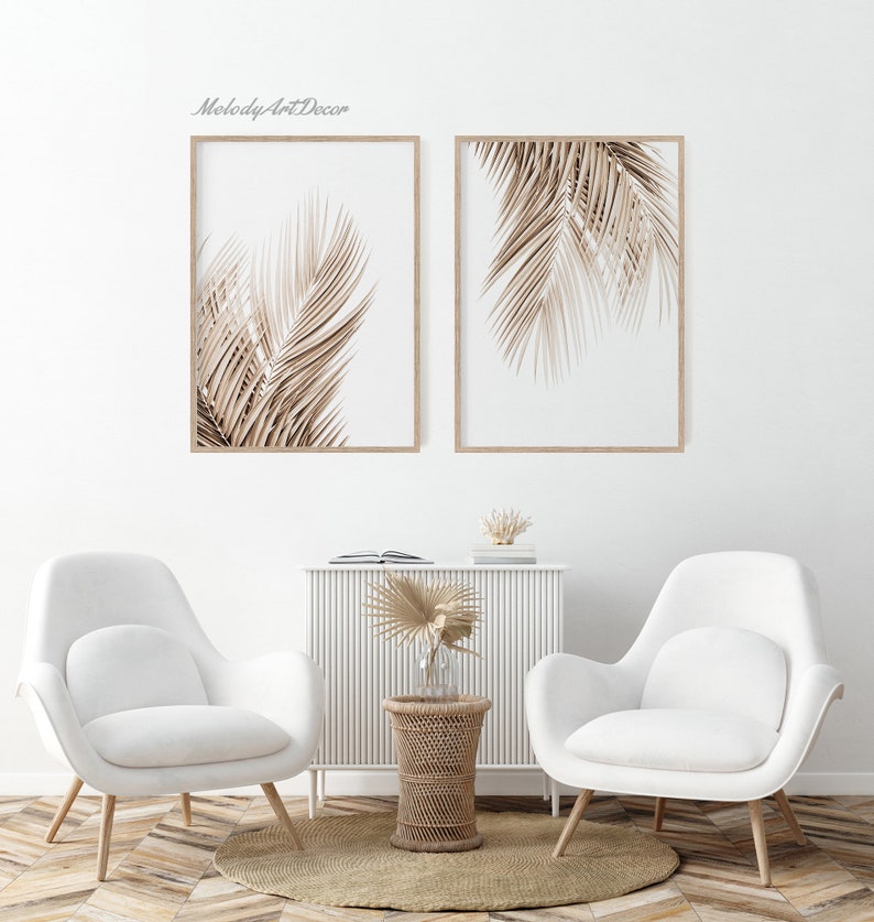 Palm Leaf Wall Art Palm Leaves Prints Leaf Wall Art Etsy