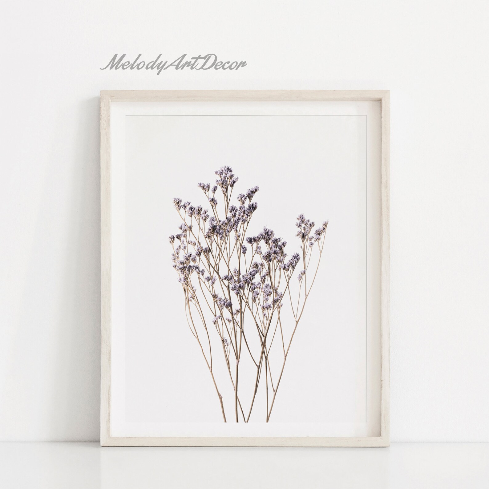 Wildflowers Print Floral Wall Decor Purple Flower Dried Etsy