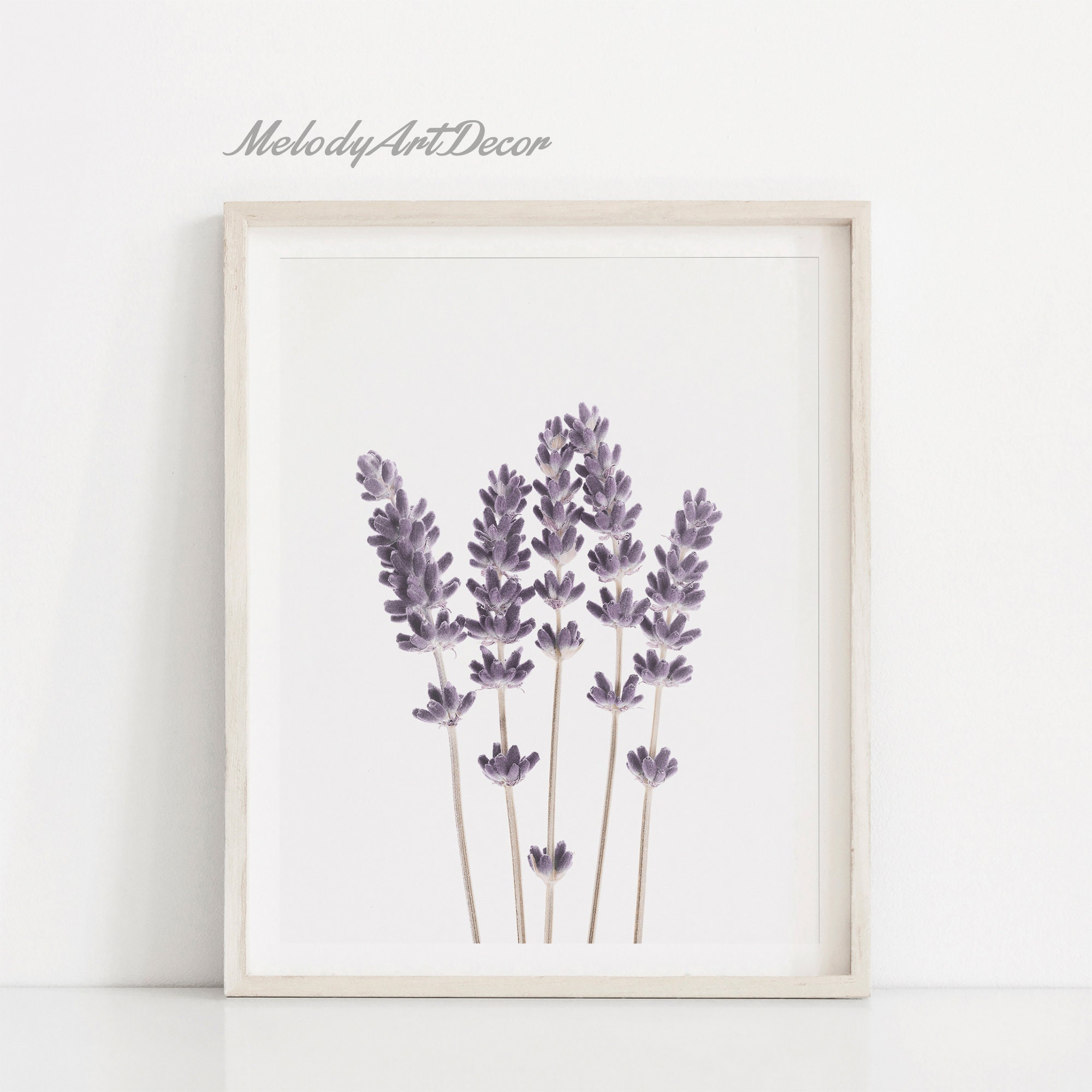 Botanical Print Set 3 Piece Wall Art Lavender Print Flowers Etsy