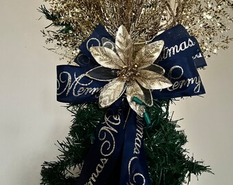 Gold and Blue Christmas Tree Topper