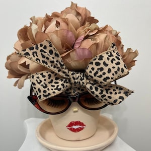 Glam face planter with mocha flowers