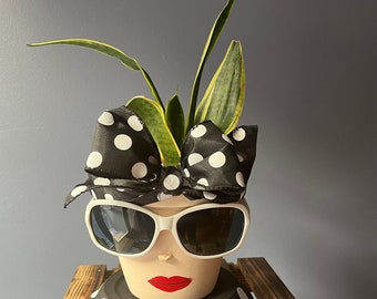 Lady with an attitude Face Planter, Painted Flower Pots