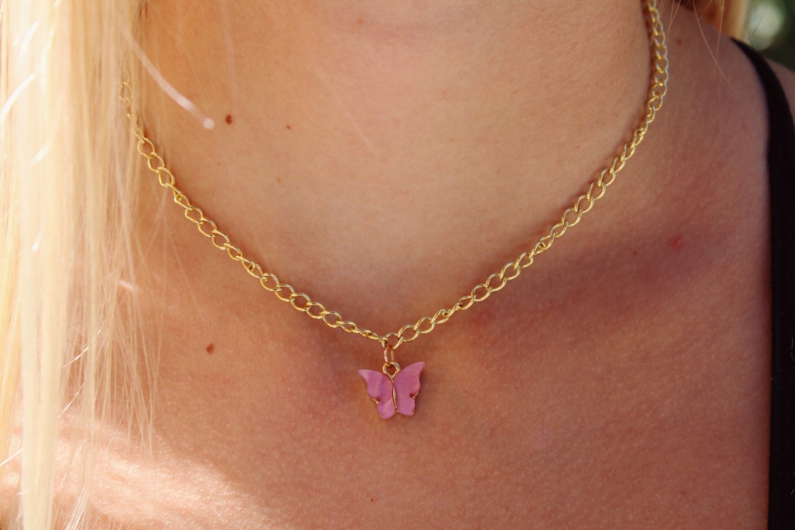 Butterfly Chain Necklace Etsy