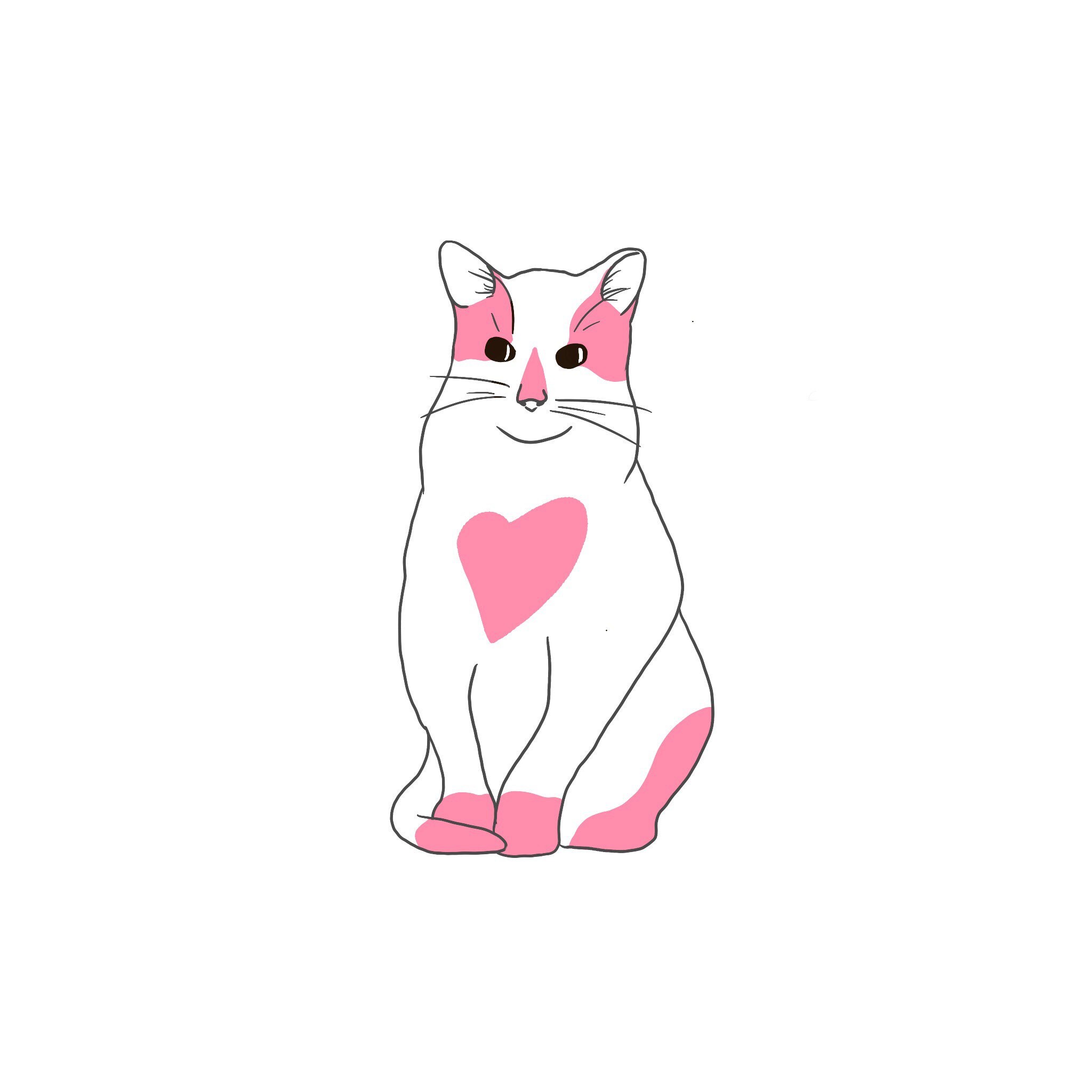 Grey Cat Kitten Love Heart Valentine Cool Gift #14324 2 x Vinyl Stickers 10cm 
