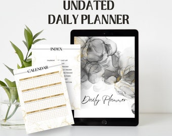 PLR Elegant Daily Planner + GRATIS | Undated Digital Planner | That Girl Planner | Daily, Weekly, Monthly, 2023 2024 | Resell Rights