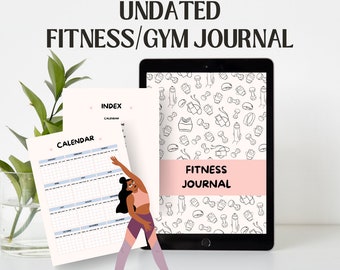 PLR Digital Fitness Planner + GRATIS | Workout Planner, Self Care, Weight Loss Tracker, Fitness Journal, Gym Diary, PDF, Printable Planner