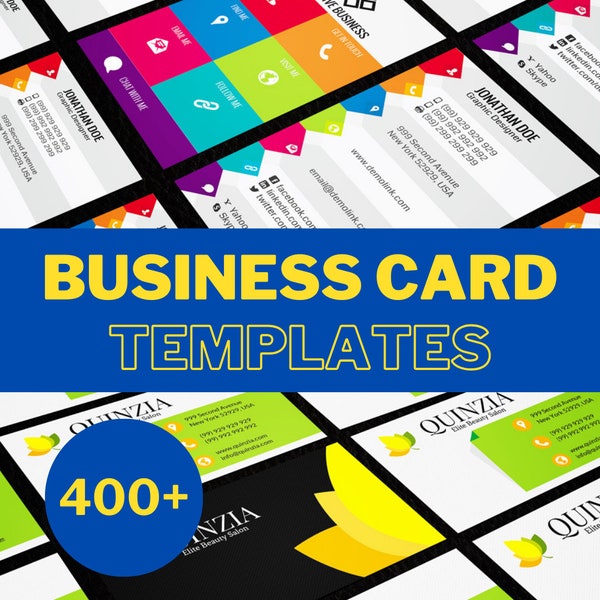 400+ Editable Business Cards Templates Bundle + GRATIS | Professional Business Cards | Business Card Design | Customized Business Card | PSD