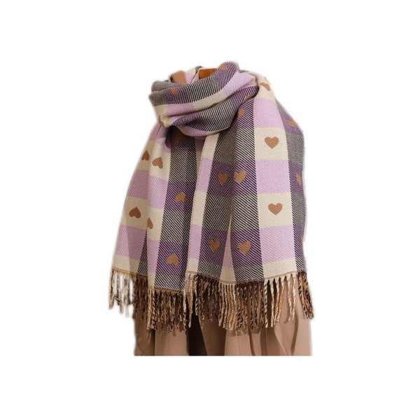 NEW Autumn Winter Design. Introducing the epitome of winter elegance: our Love Heart design Fine Winter Scarf. Ideal Seasonal Gift for Her.