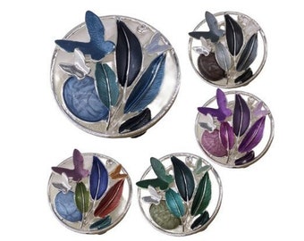 Magnetische broche in het prachtige 'Butterflies on Leaves'-ontwerp - 5 kleuren om uit te kiezen| Zo Vrouwelijk, Voor Bruiloften, of voor welke gelegenheid dan ook..!