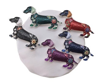 Magnetic Brooch in these cute 'Dachshund Dogs' design - 5 Colours to choose from. Would make an adorable gift for any occasion..!