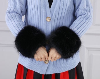 Designer Cuffs in Faux Fur in Black Soft Touch Quality. For that Special Seasonal Gift